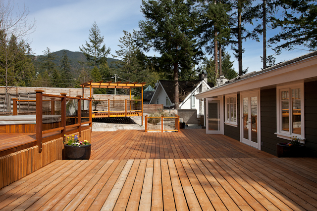 Exterior deck and fence staining by Surrey painters Blue Chip Painting